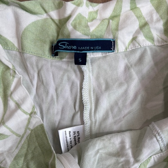 Shore Brand Leaf Print Wide-Leg Flow Pants Size Small - Picture 2 of 8